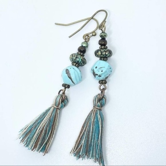 Tassel Long Dangle Boho Earrings - Picture 5 of 13